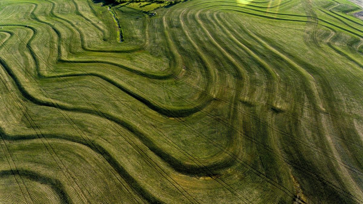 Aerial photo of farmland. 
